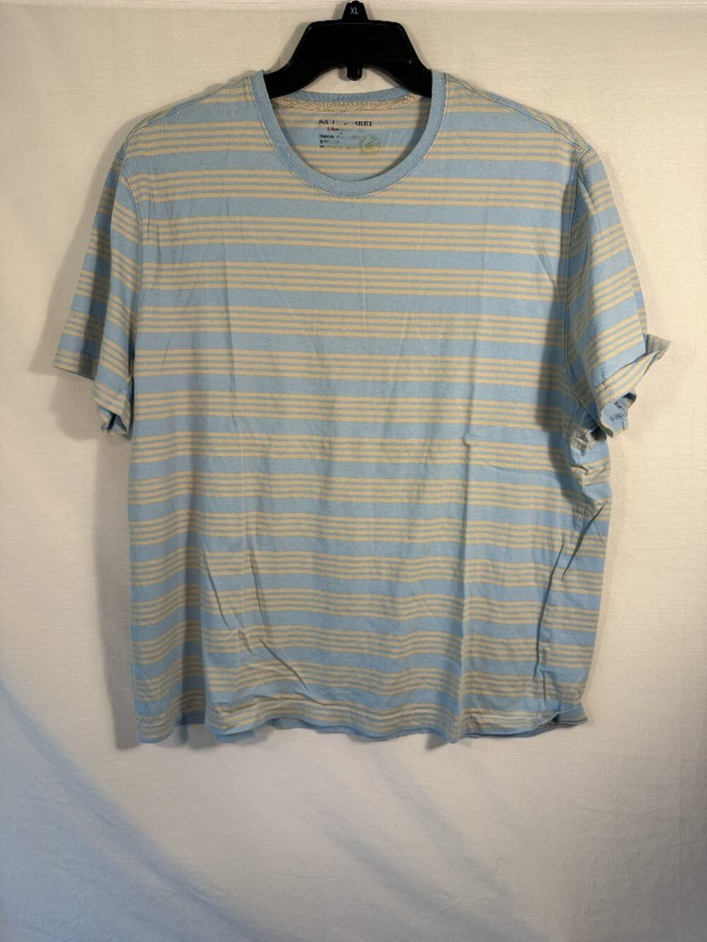 Saddlebred Men L Light Blue Yellow Striped TShirt